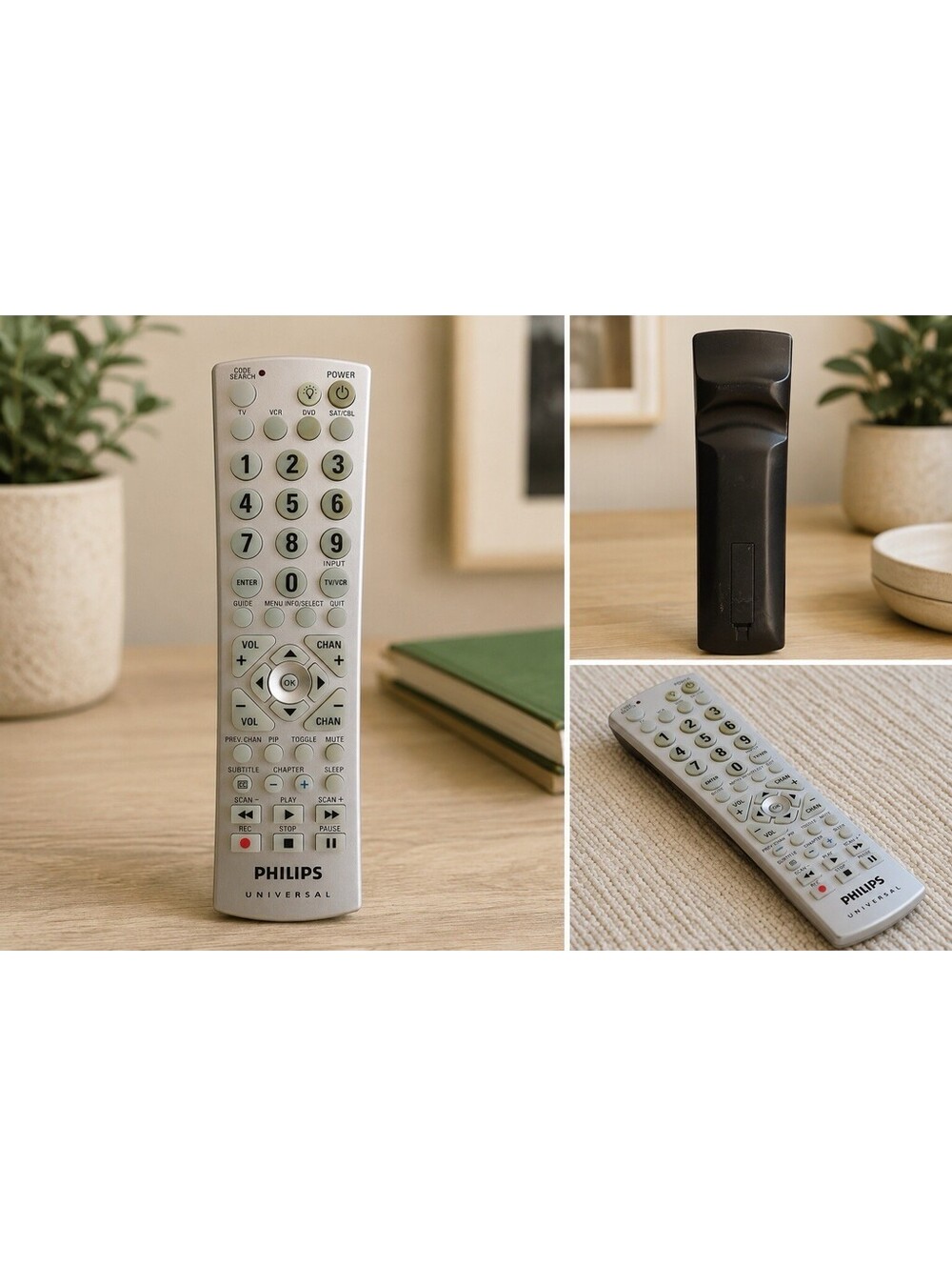 Philips Universal Remote Control TV VCR DVD SAT Cable Silver Multi Device